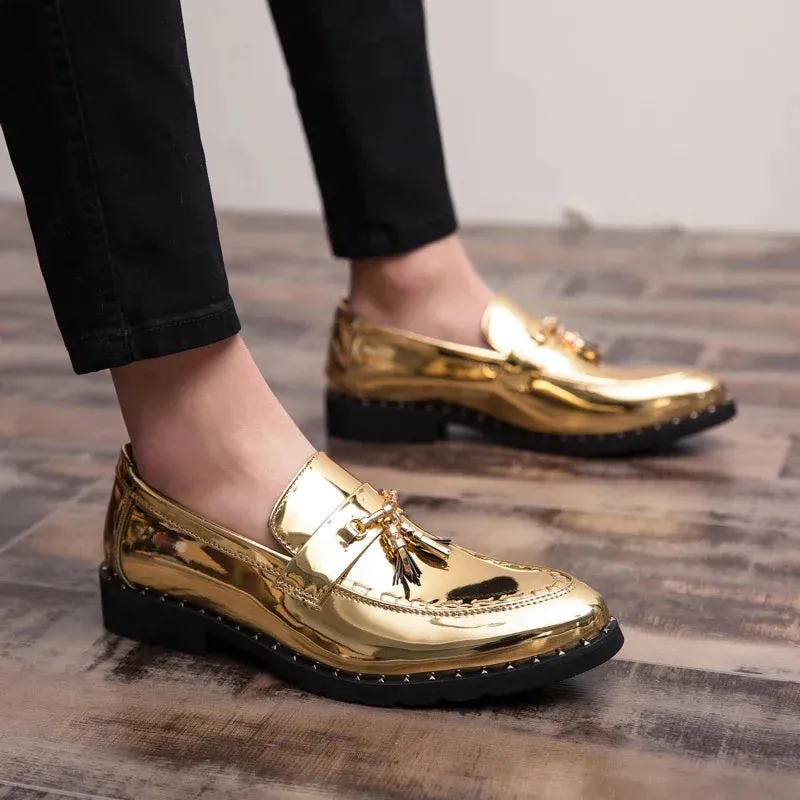 Men's Leather Tassel Loafers Moccasin Shoes