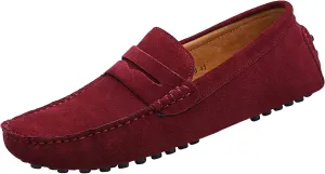 Men's Penny Loafers Moccasin Suede Leather Slip On Casual Dress Driving Shoes