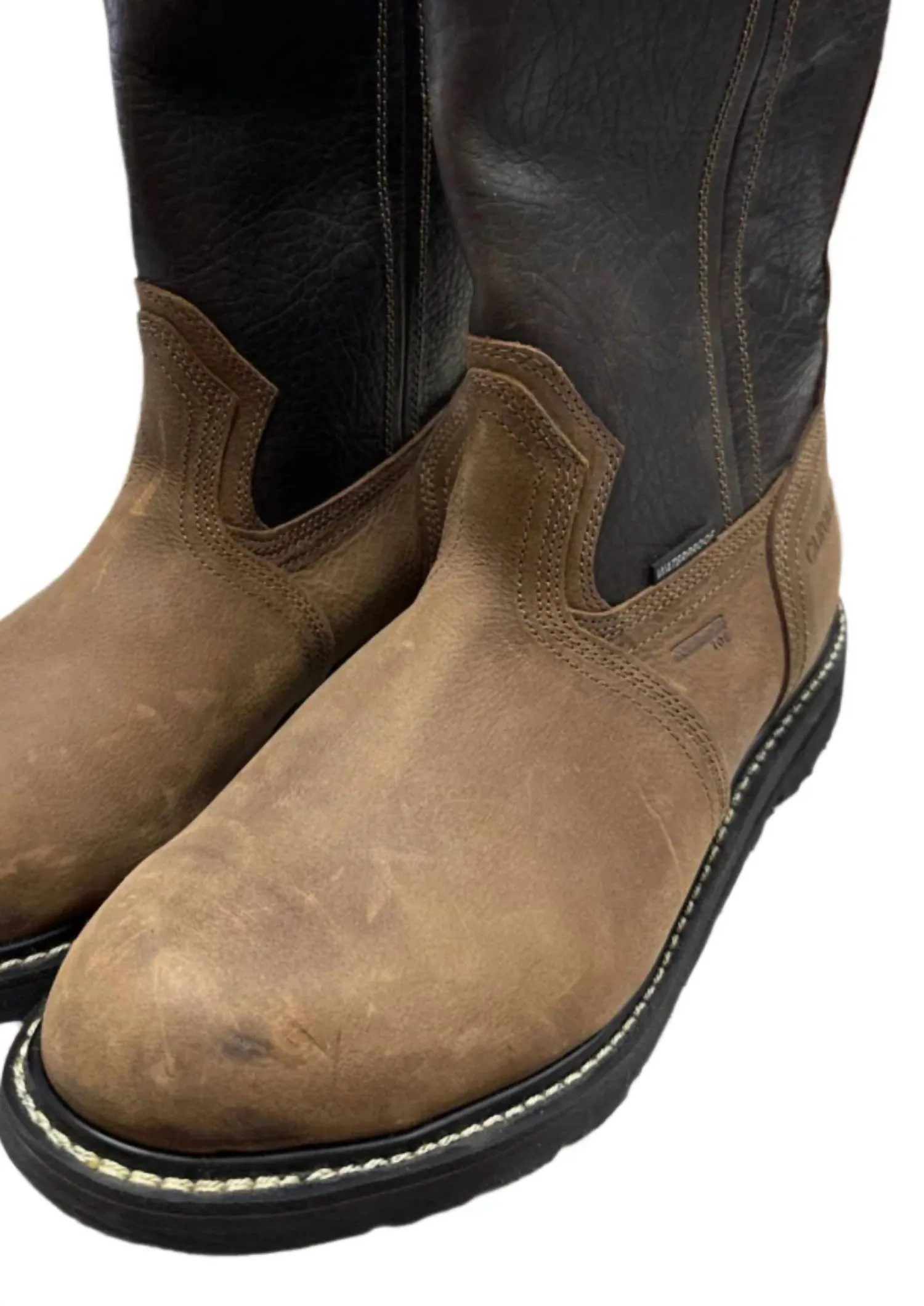 Men's Steel Toe Wellington Boot In Brown