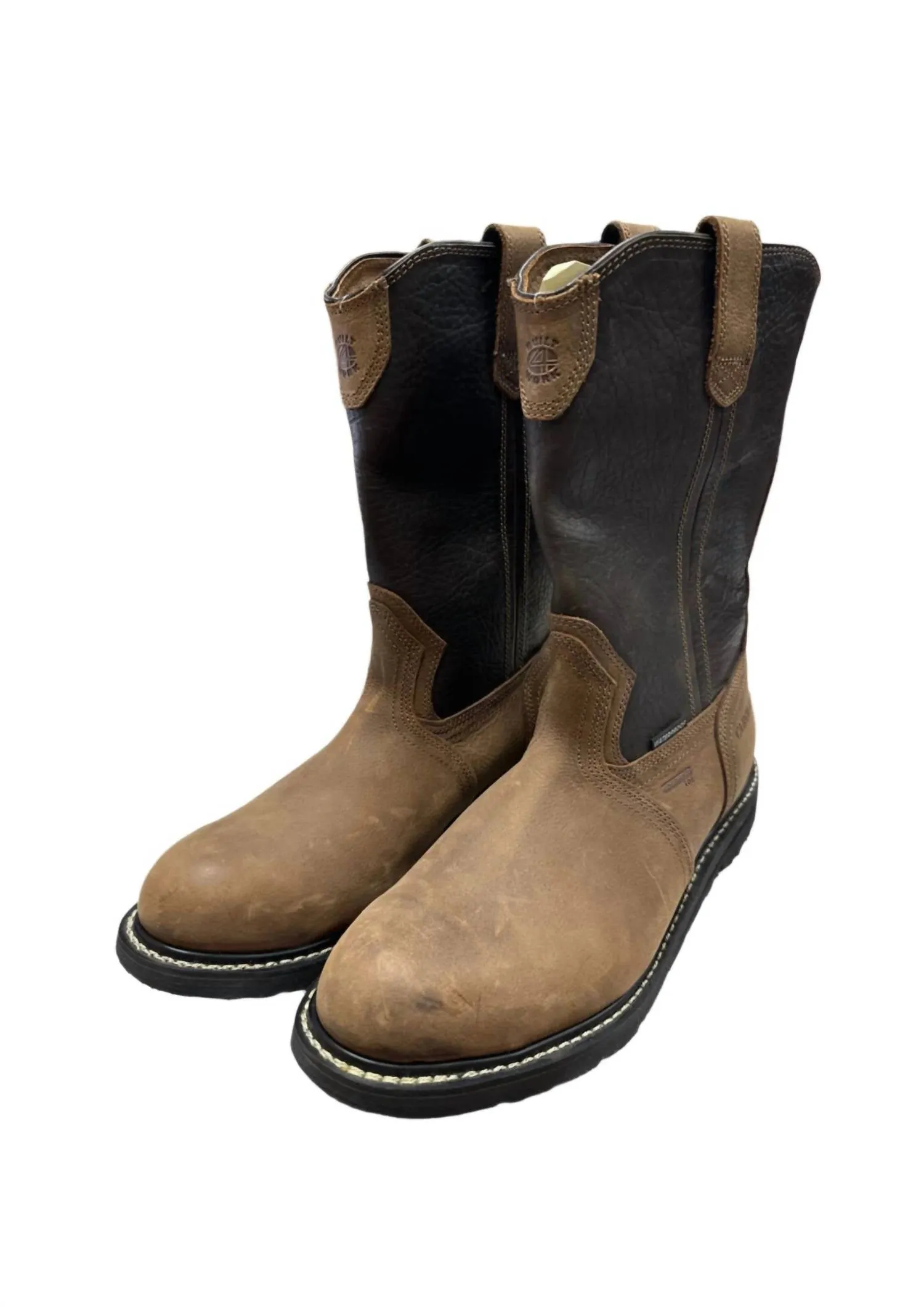 Men's Steel Toe Wellington Boot In Brown
