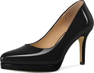 Mettesally Women High Heels Platform Pumps Stilettos Slip-on Fashion Daily Office Women Shoes 3.5 Inches