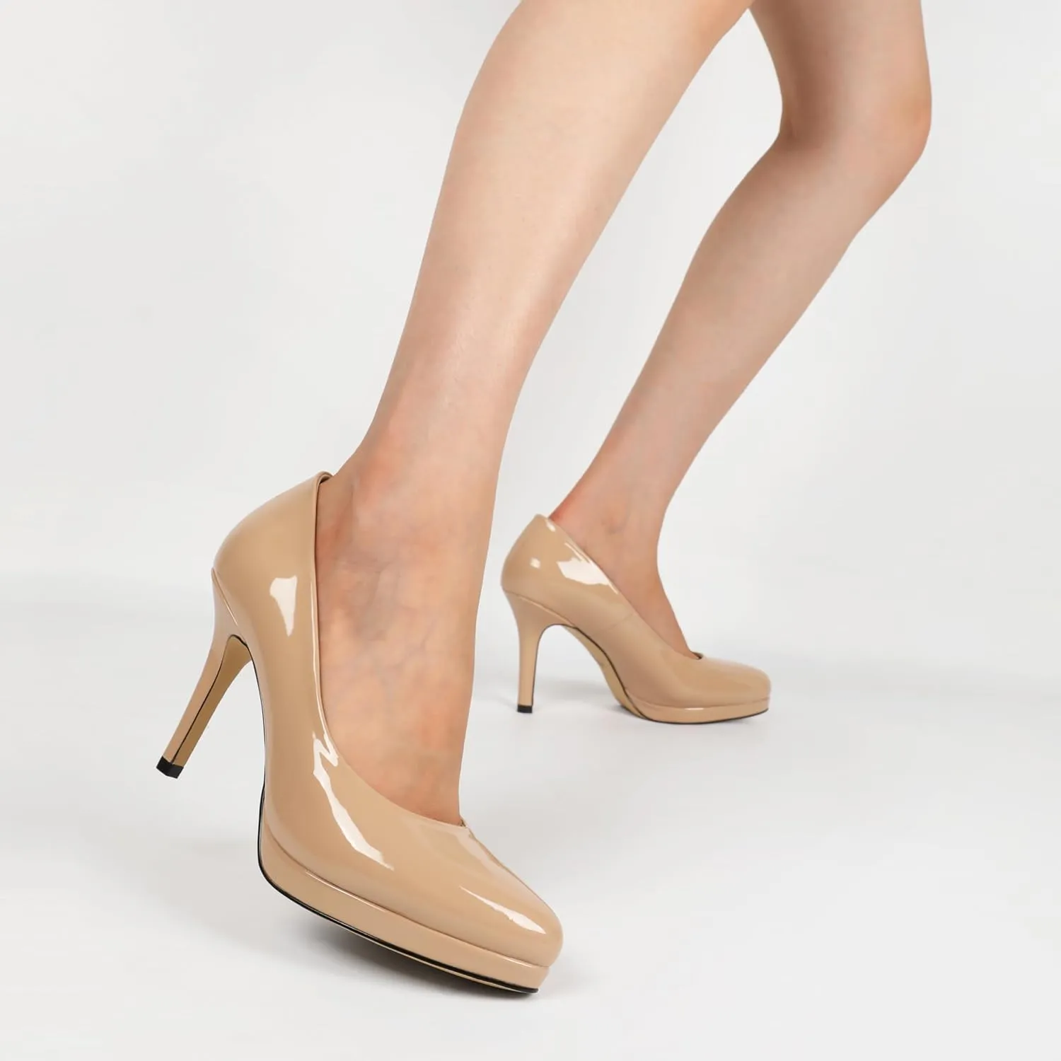 Mettesally Women High Heels Platform Pumps Stilettos Slip-on Fashion Daily Office Women Shoes 3.5 Inches