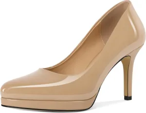 Mettesally Women High Heels Platform Pumps Stilettos Slip-on Fashion Daily Office Women Shoes 3.5 Inches