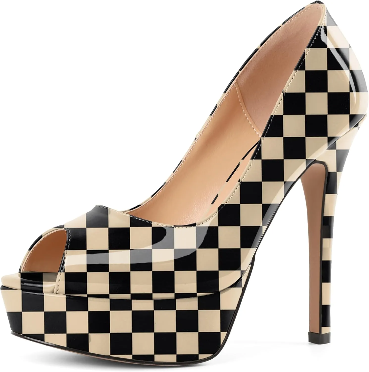 Mettesally Women's Peep Toe Platform Sandals Stiletto Heel Open Toe Pumps Party Dress Shoes