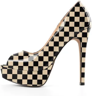 Mettesally Women's Peep Toe Platform Sandals Stiletto Heel Open Toe Pumps Party Dress Shoes