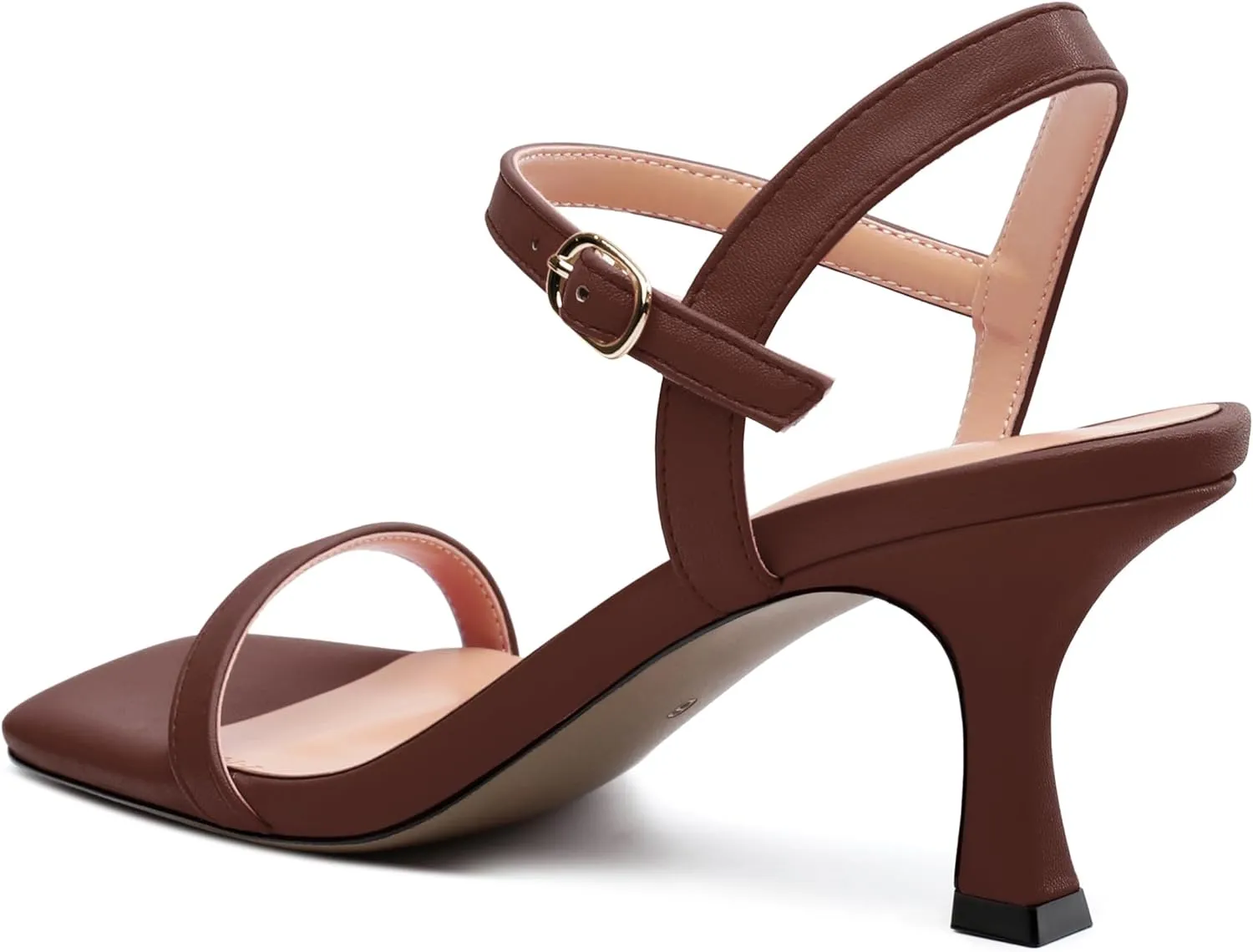 Mid Heels For Women Square Open Toe Ankle Strap Buckle Heeled Sandals Prom Daily Party Wedding Summer Dress Shoes 2.5 Inches2.5 Inches