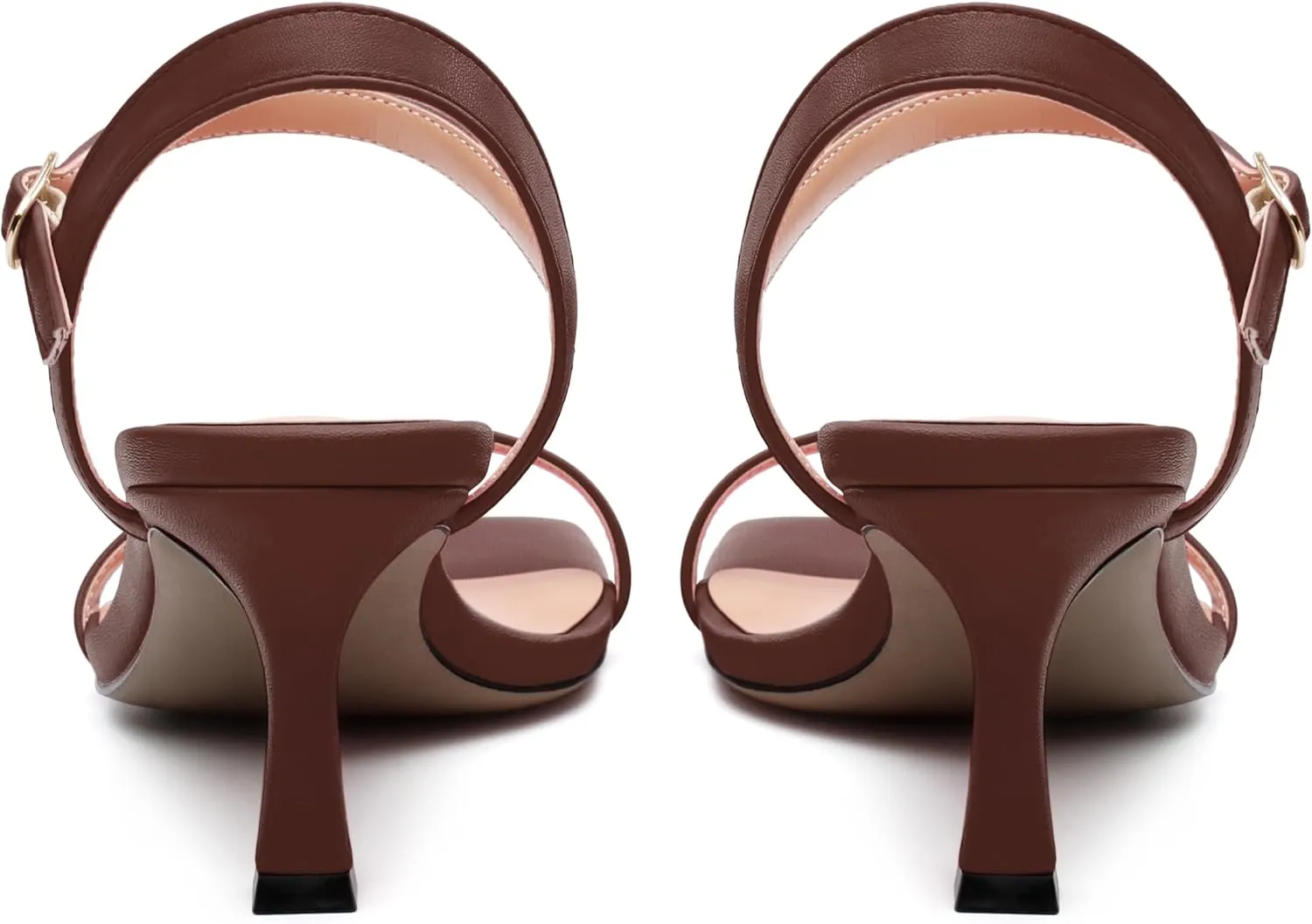 Mid Heels For Women Square Open Toe Ankle Strap Buckle Heeled Sandals Prom Daily Party Wedding Summer Dress Shoes 2.5 Inches2.5 Inches