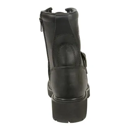 Milwaukee Leather MBL201 Women's Black Leather Boots Lace-Up with Buckle and Inside Zipper