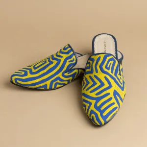 Mola Mules | Blue & Yellow