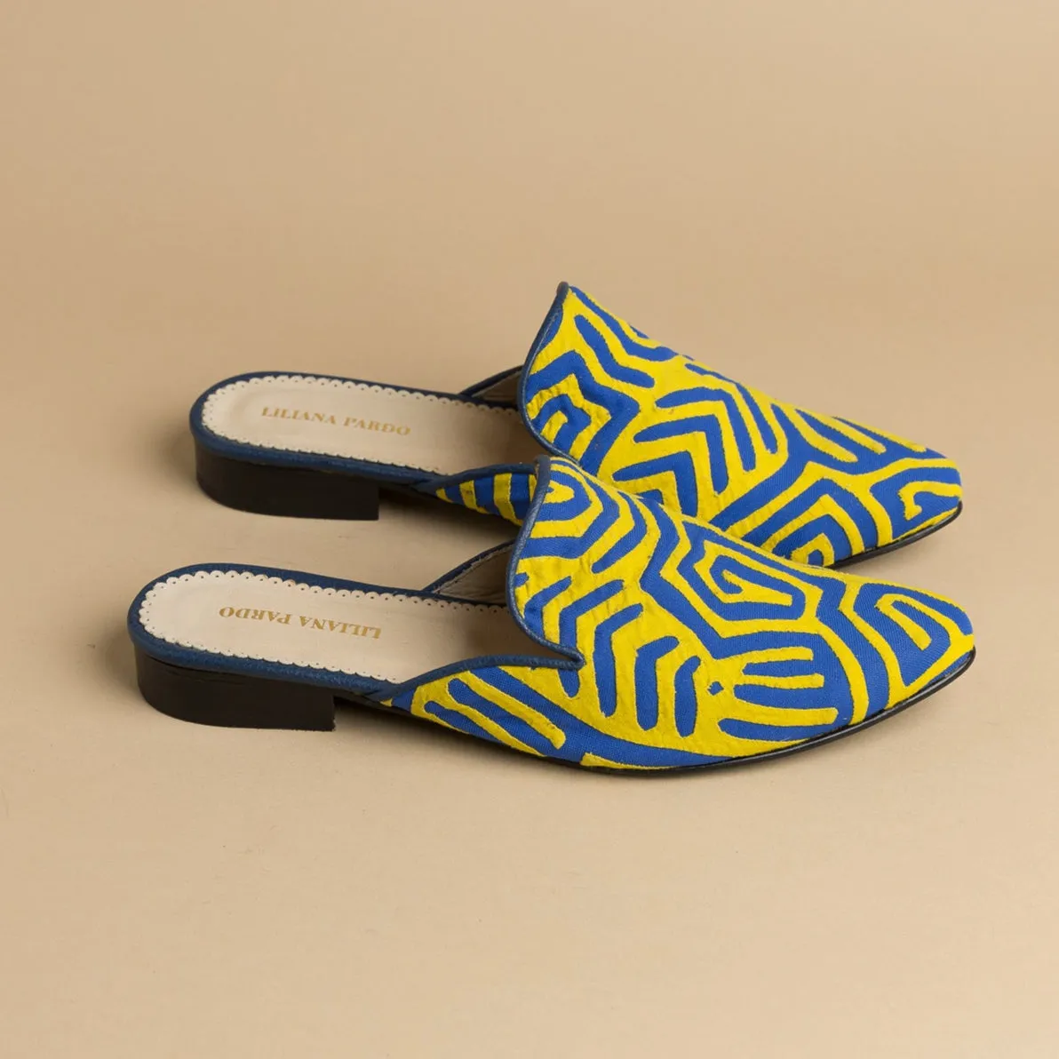 Mola Mules | Blue & Yellow