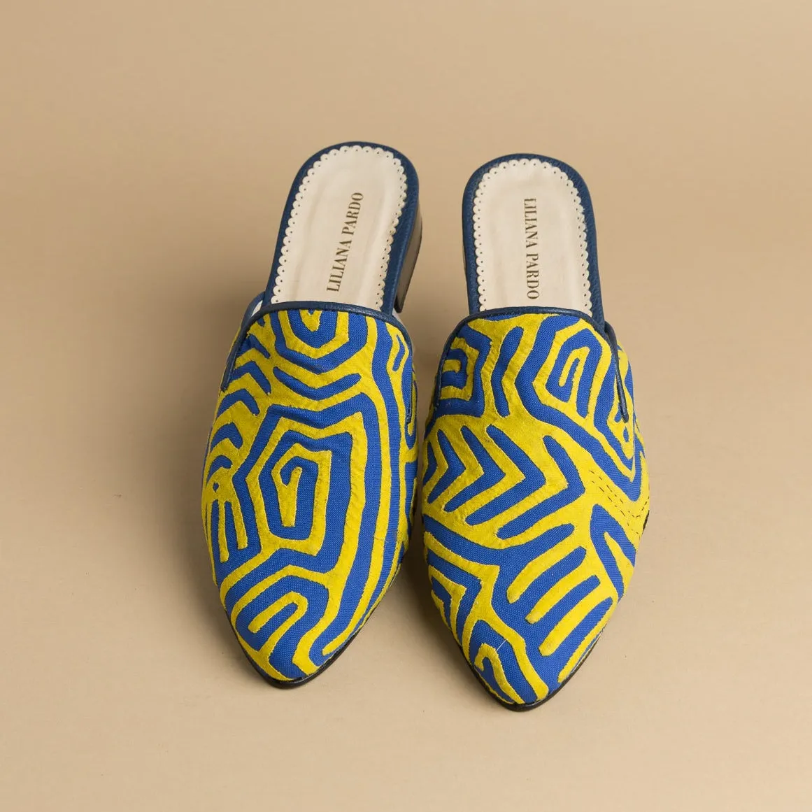 Mola Mules | Blue & Yellow