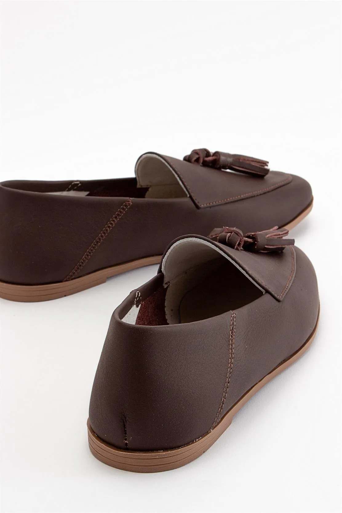 Mona - Brown Soft Leather Tassel Loafers (Women)