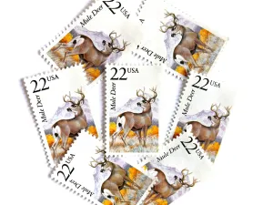 Mule Deer Stamps (North American Wildlife Series, Multicolored) Vintage Unused USPS Postage 22c
