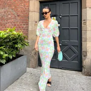 Multi Blurred Floral Maxi Dress