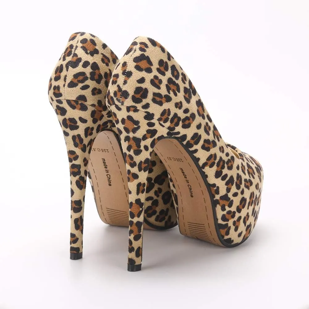 OCHENTA Women's Platform Slip On High Heels Dress Pumps