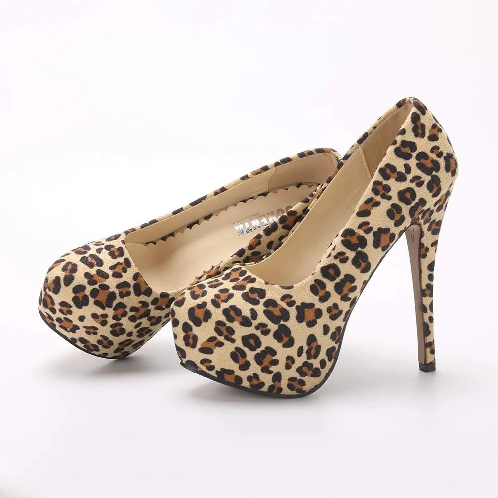 OCHENTA Women's Platform Slip On High Heels Dress Pumps