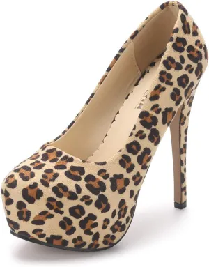 OCHENTA Women's Platform Slip On High Heels Dress Pumps