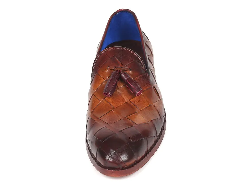 Paul Parkman Men's Braided Tassel Loafers, Brown