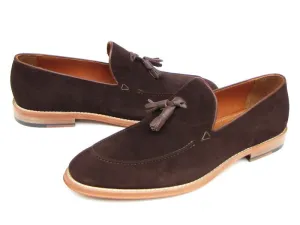 Paul Parkman Men's Tassel Loafer Brown Suede Shoes