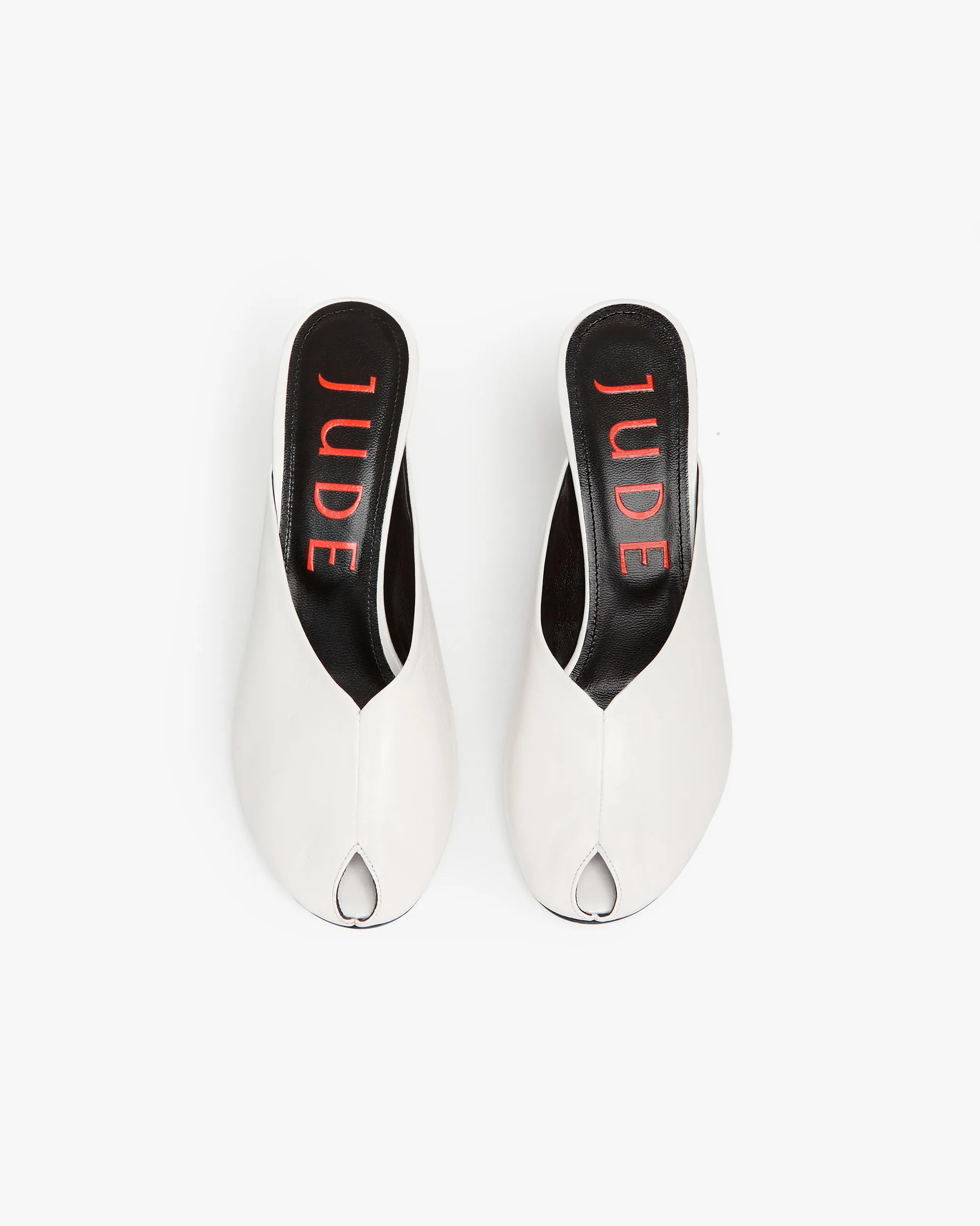 Paw Mule in White Leather