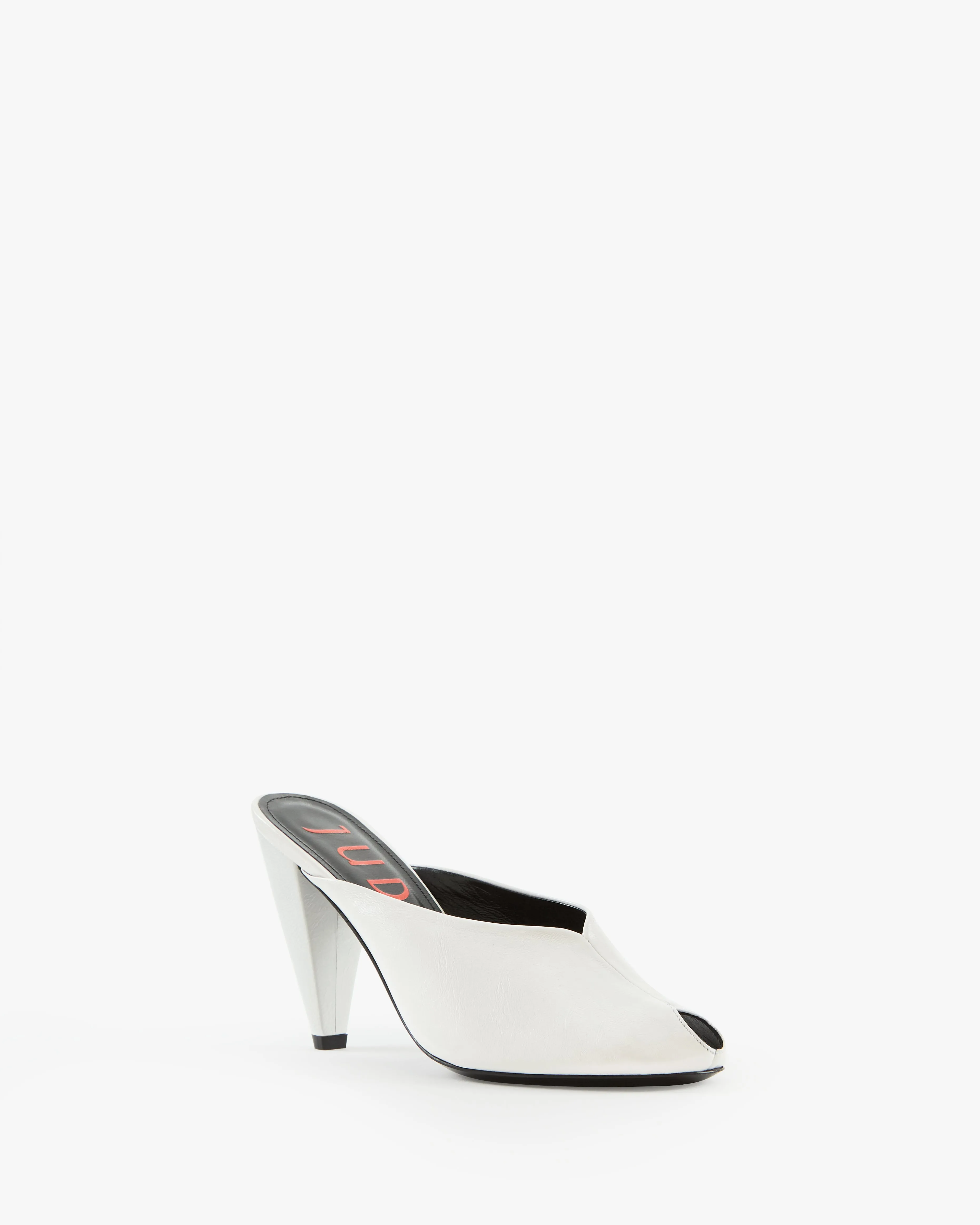 Paw Mule in White Leather