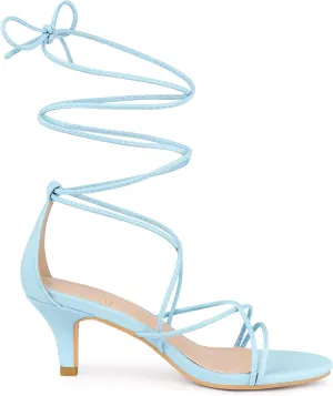 Perphy Strappy Lace Up Kitten Heels Sandals for Women