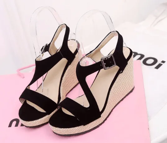 Platform Buckle Strap High Heels