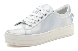 Platform Toe JSlides Silver Student discount Heeled Round Efficient shipping Sneakers Metallic Lace LACEE Wedge Up