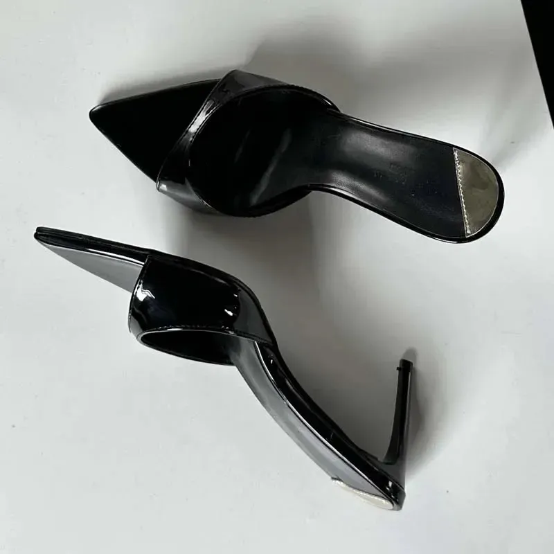 Pointed Toe Mule Slides â€?Chic & Comfortable Thin Heel Sandals