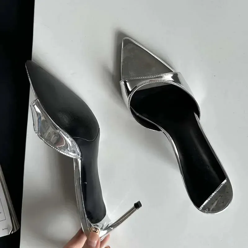Pointed Toe Mule Slides â€?Chic & Comfortable Thin Heel Sandals