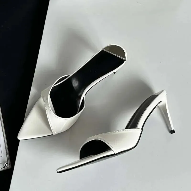 Pointed Toe Mule Slides â€?Chic & Comfortable Thin Heel Sandals