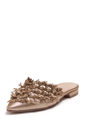 Pointed York Metallic Toe Gold New Flats Retro-inspired Cecelia Nox Sandals Mule Sparkle Slide High-value