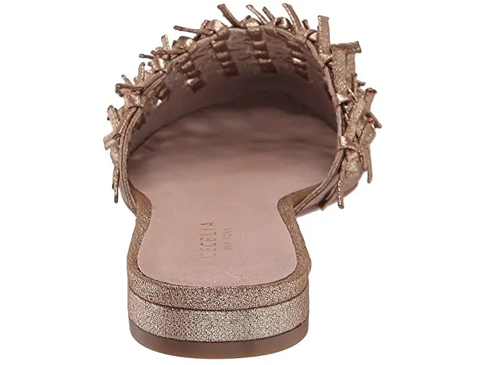 Pointed York Metallic Toe Gold New Flats Retro-inspired Cecelia Nox Sandals Mule Sparkle Slide High-value