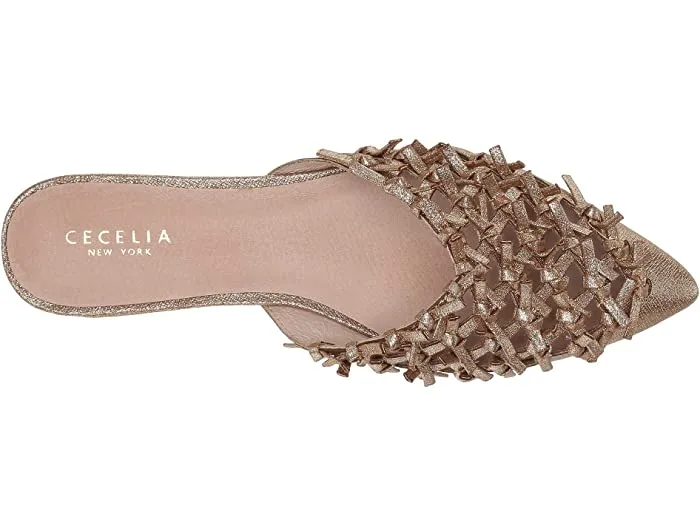 Pointed York Metallic Toe Gold New Flats Retro-inspired Cecelia Nox Sandals Mule Sparkle Slide High-value