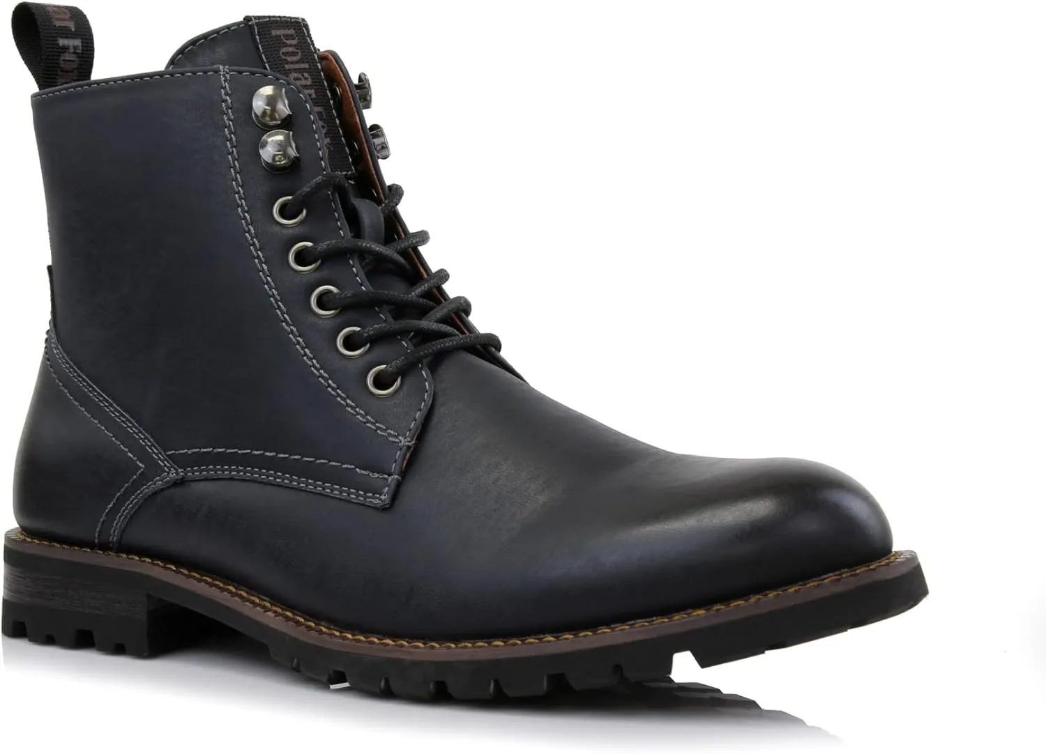 Polar Fox Knoxville MPX806068 Mens Casual Work Laced Classic Motorcycle Combat Zipper Boots