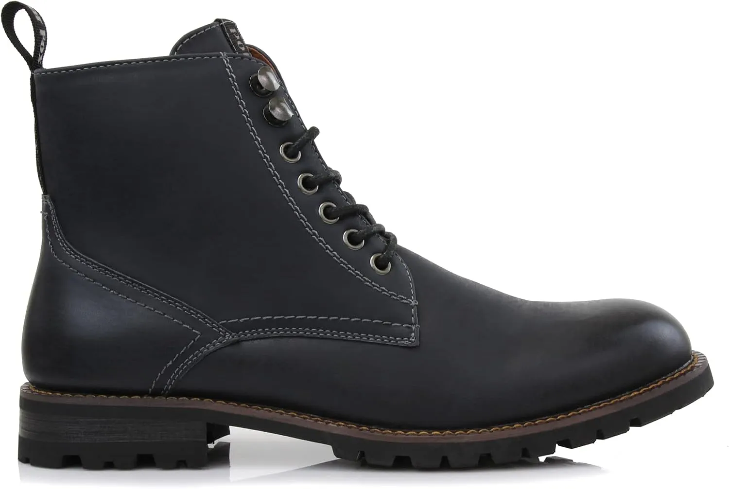 Polar Fox Knoxville MPX806068 Mens Casual Work Laced Classic Motorcycle Combat Zipper Boots
