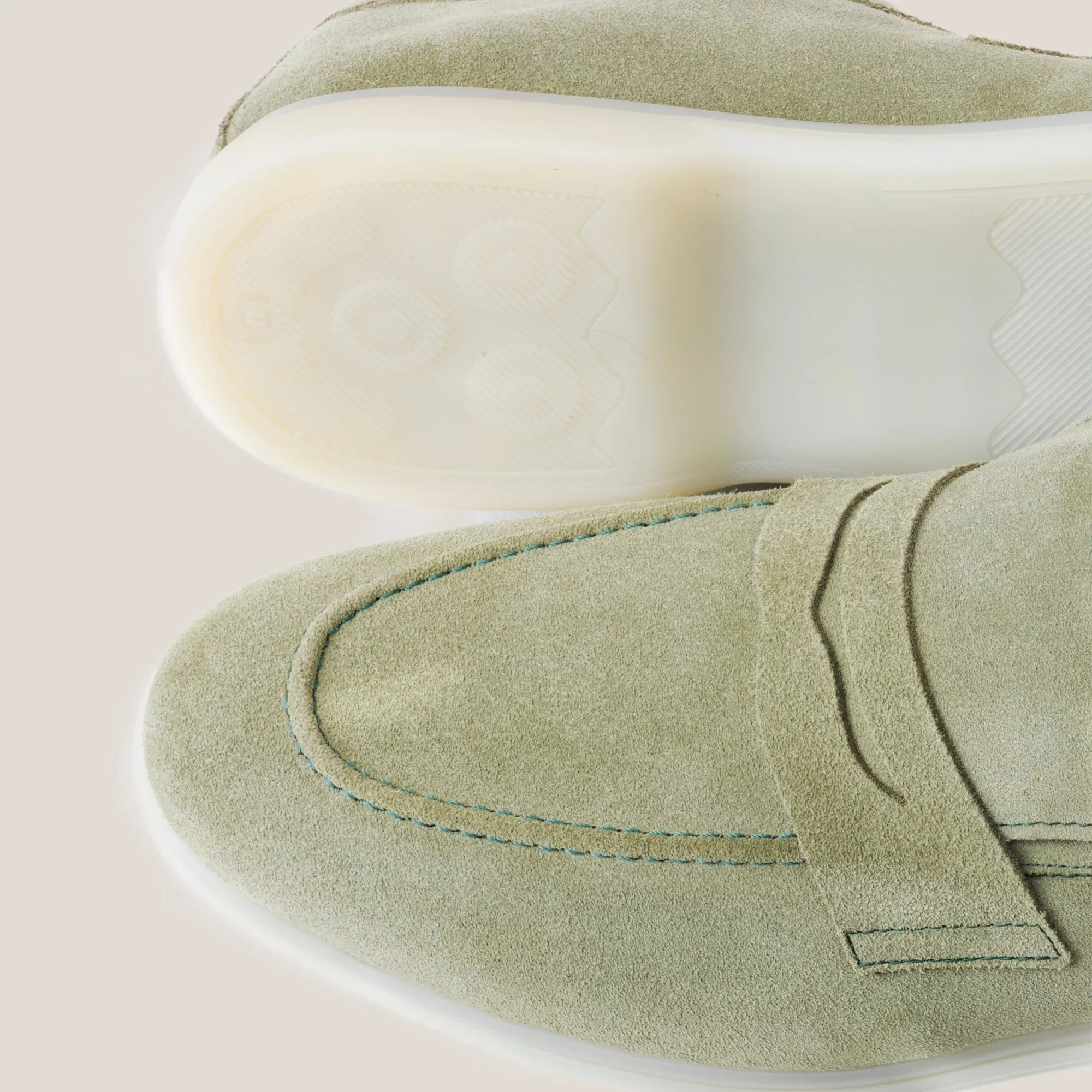 Portofino - Bamboo Green Suede - Penny Loafers