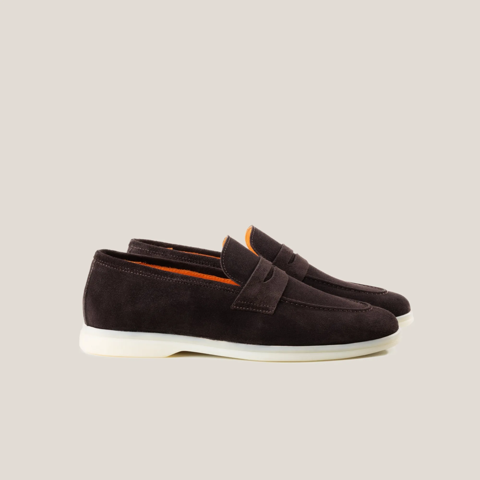 Portofino - Dark Brown Suede - Penny Loafers