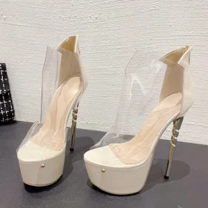 PVC Transparent Platform Heels