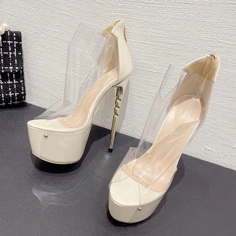 PVC Transparent Platform Heels