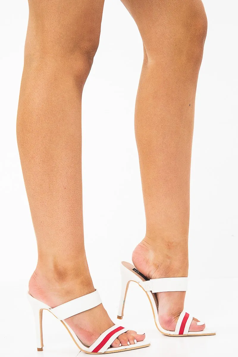 Rochel Affordable shipping Heels Tape All-in-one collection - White Mule Toe Sports Pointed