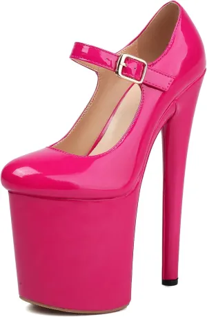 Roimaash Women Pole Dance Heels Stiletto High Heels Mary Jane Pumps Platform