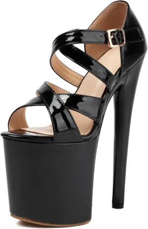 Roimaash Women Pole Dance Heels Stiletto High Heels Strappy Sandals Platform