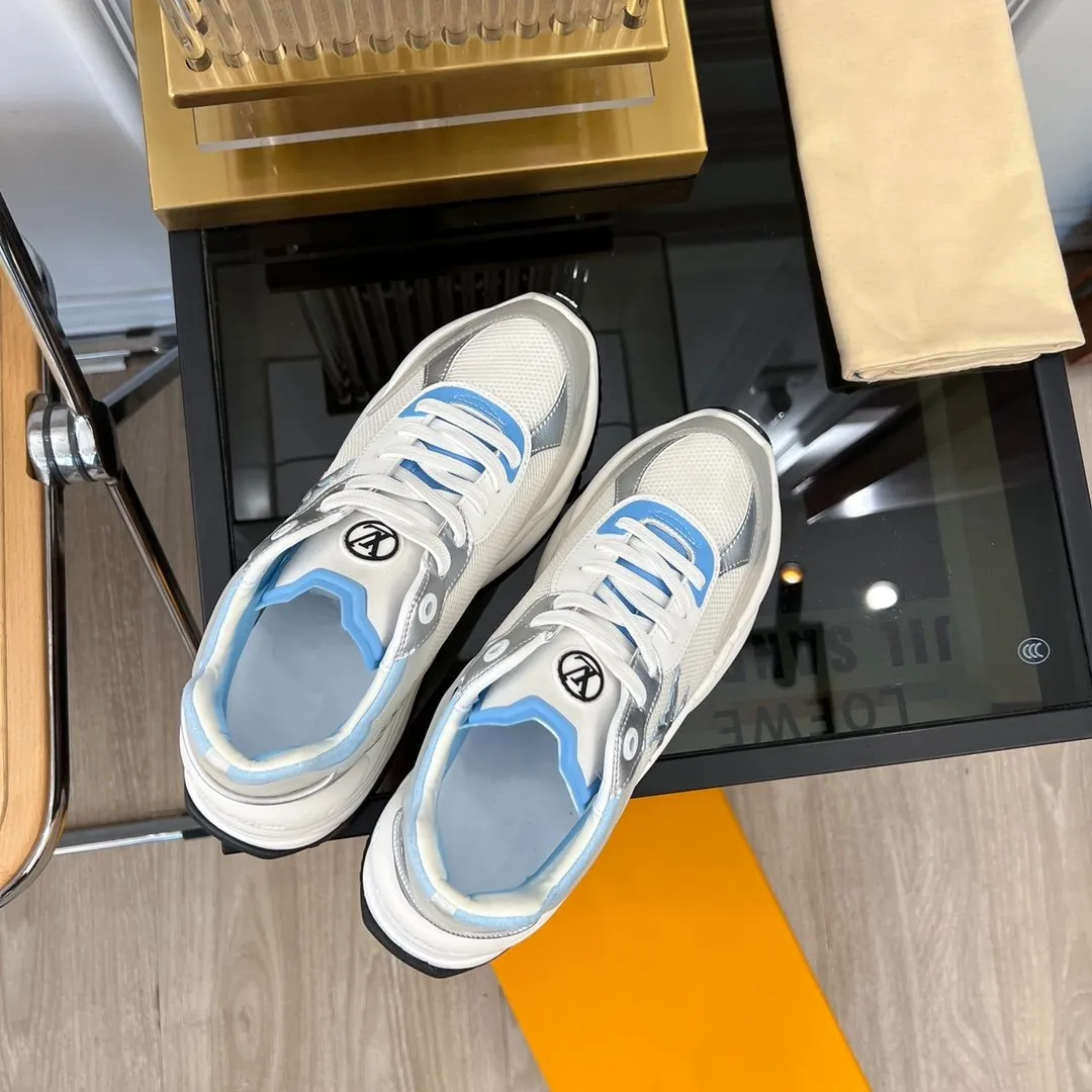 RUN Enormous discount Vuitton Premium Louis 55 WHITE SNEAKER BLUE