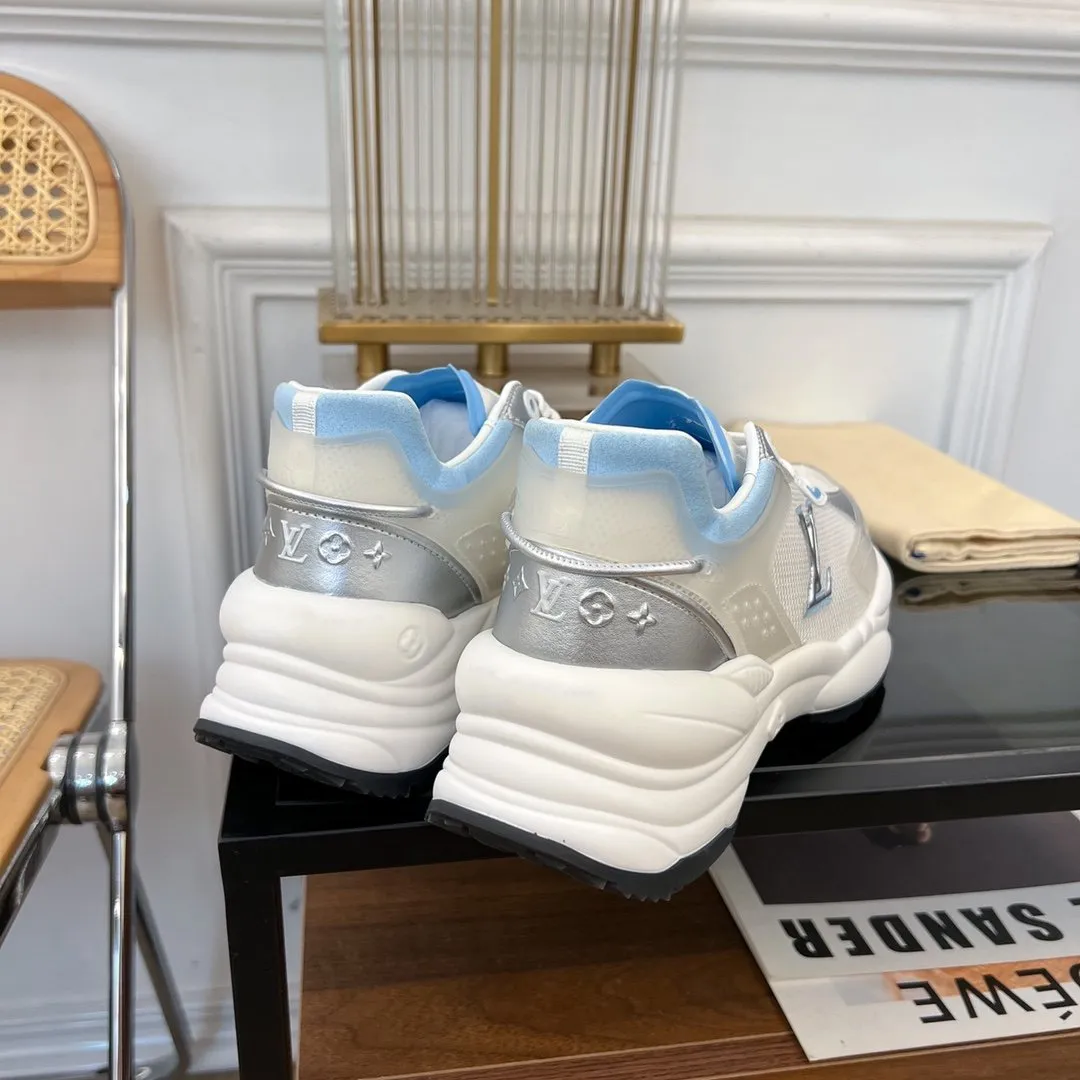 RUN Enormous discount Vuitton Premium Louis 55 WHITE SNEAKER BLUE