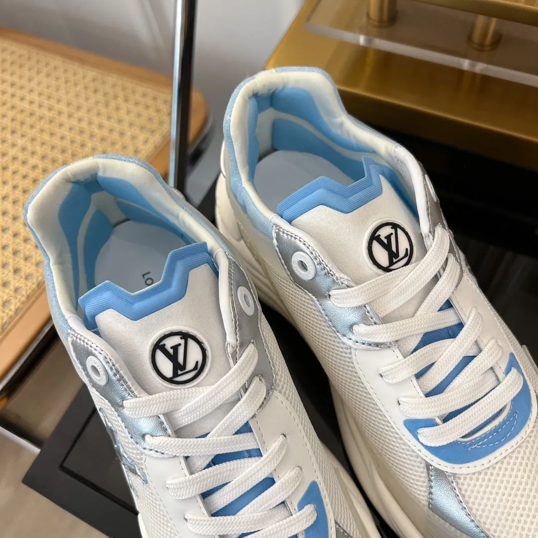 RUN Enormous discount Vuitton Premium Louis 55 WHITE SNEAKER BLUE