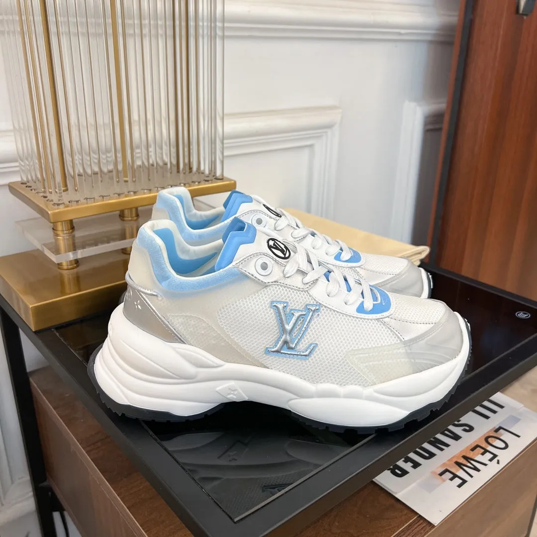 RUN Enormous discount Vuitton Premium Louis 55 WHITE SNEAKER BLUE