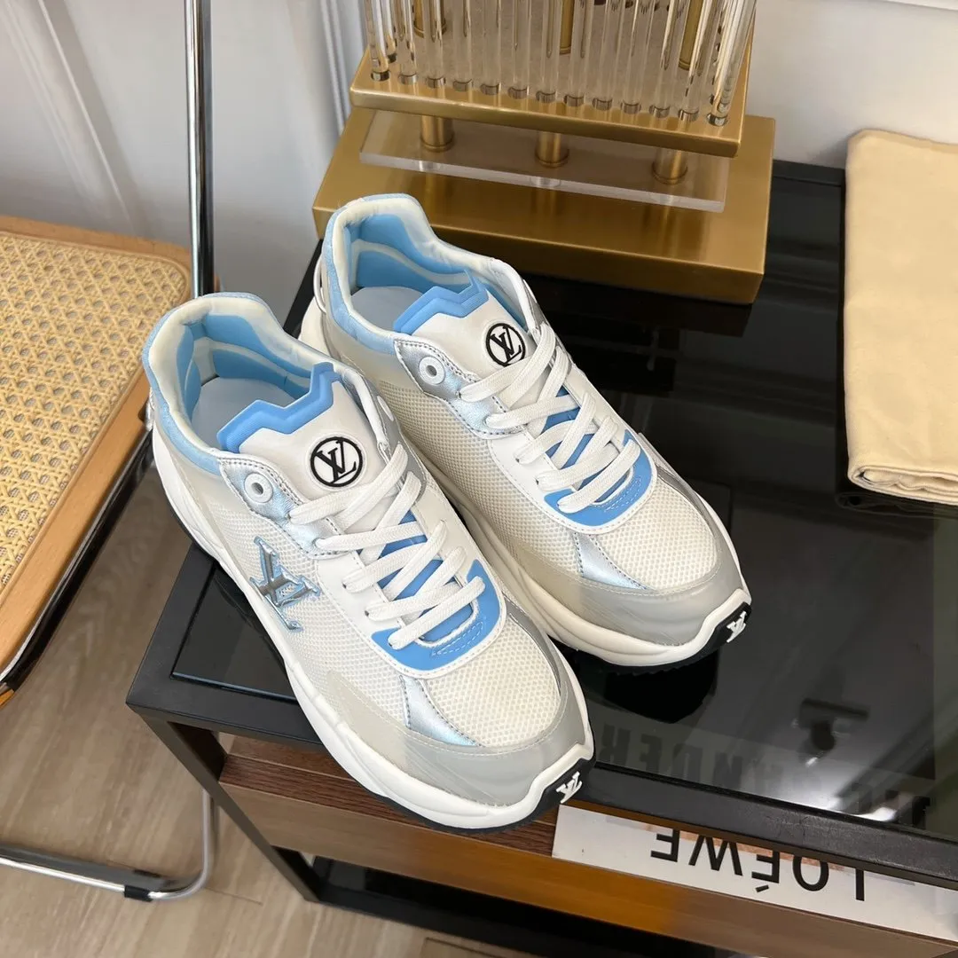 RUN Enormous discount Vuitton Premium Louis 55 WHITE SNEAKER BLUE