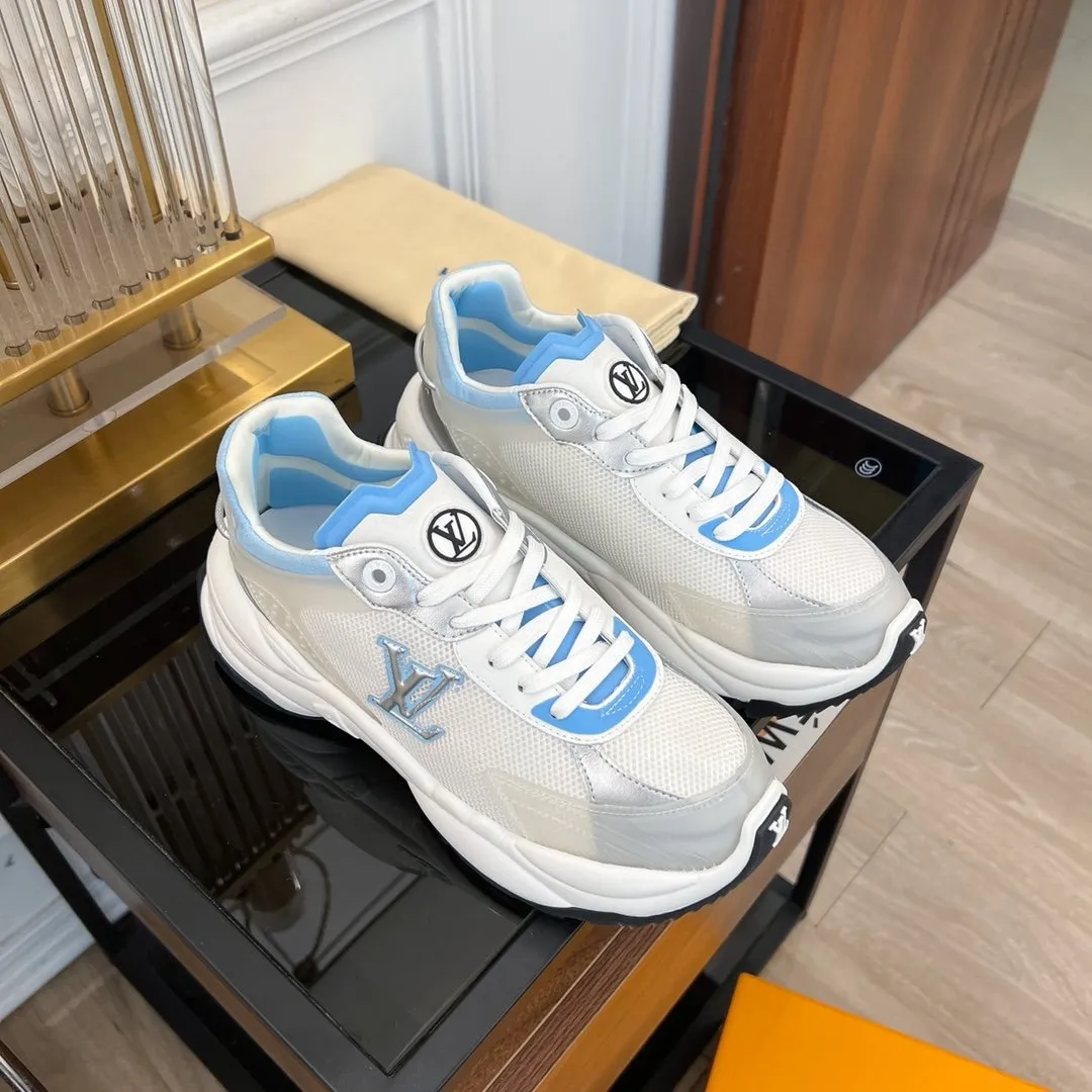 RUN Enormous discount Vuitton Premium Louis 55 WHITE SNEAKER BLUE