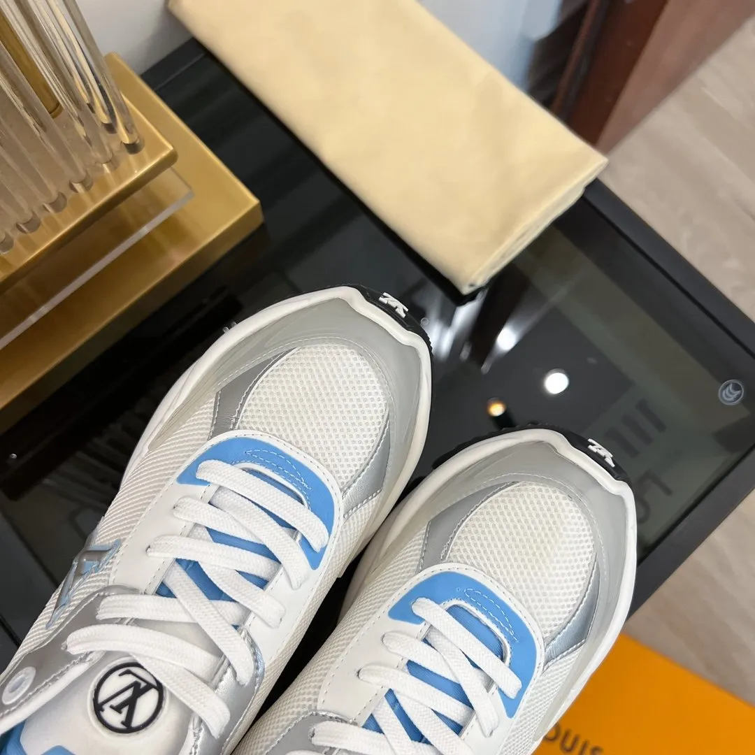 RUN Enormous discount Vuitton Premium Louis 55 WHITE SNEAKER BLUE